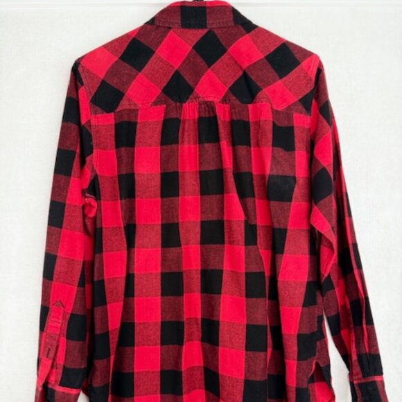 Red and Black Buffalo Check Flannel Shirt - Picture 2 of 6